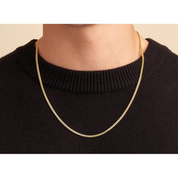 Stainless Steel Flat Snake Bone Chain Necklace (2 Colors , 2 Sizes) - Picture 2 of 7